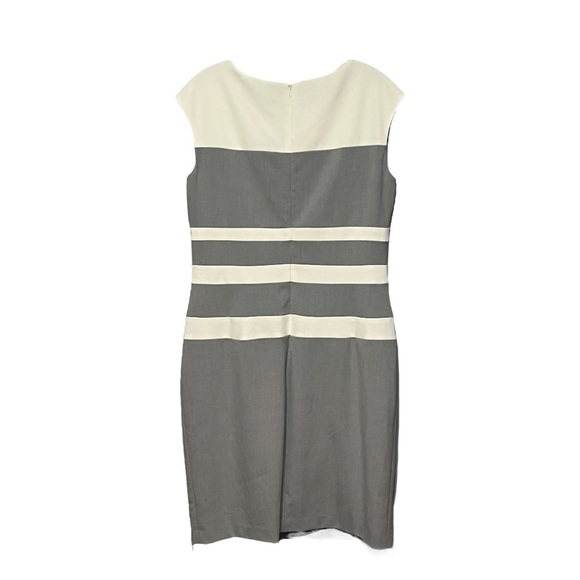 Lauren Ralph Lauren Color Block Sheath Dress Tin Ivory Classic Business Chic - Picture 2 of 8